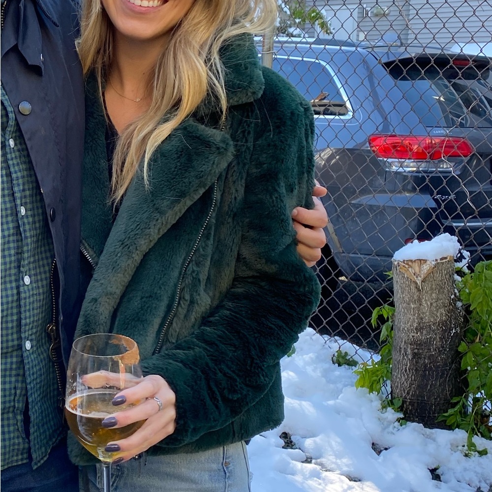 Rebecca Minkoff Henderson Faux Fur Jacket Pine S